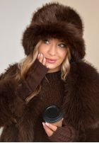 Čiapka bucket hat z futerkiem When Snow Falls čokoládová