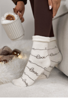 Dlhé skarpetki z nadrukiem Chilly Days biele
