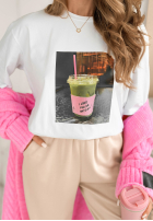 Tričko s potlačou I Love Matcha Biela