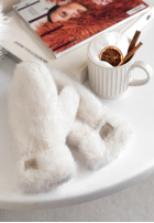 Rukavičky  z futerkiem Snowy ecru