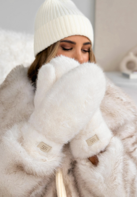 Rukavice s kožušinou Snowy ecru