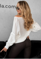 Ľahký Sveter z nadrukiem Miss Mademoiselle ecru