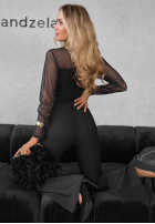 Siateczkowa Blúzka z koronką Divine Lace čierna