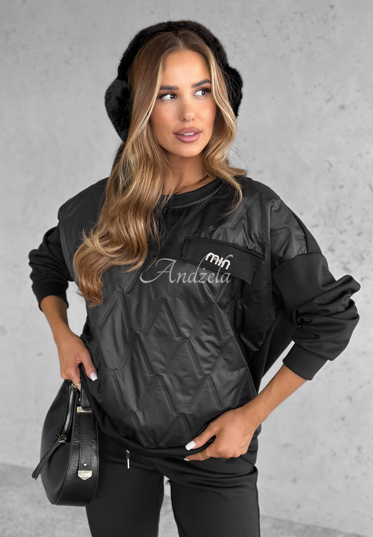 Tepláková súprava mikina a nohavice Inside Out čierne