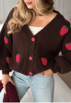 Zapinany kardigan Berry Lover čokoládový