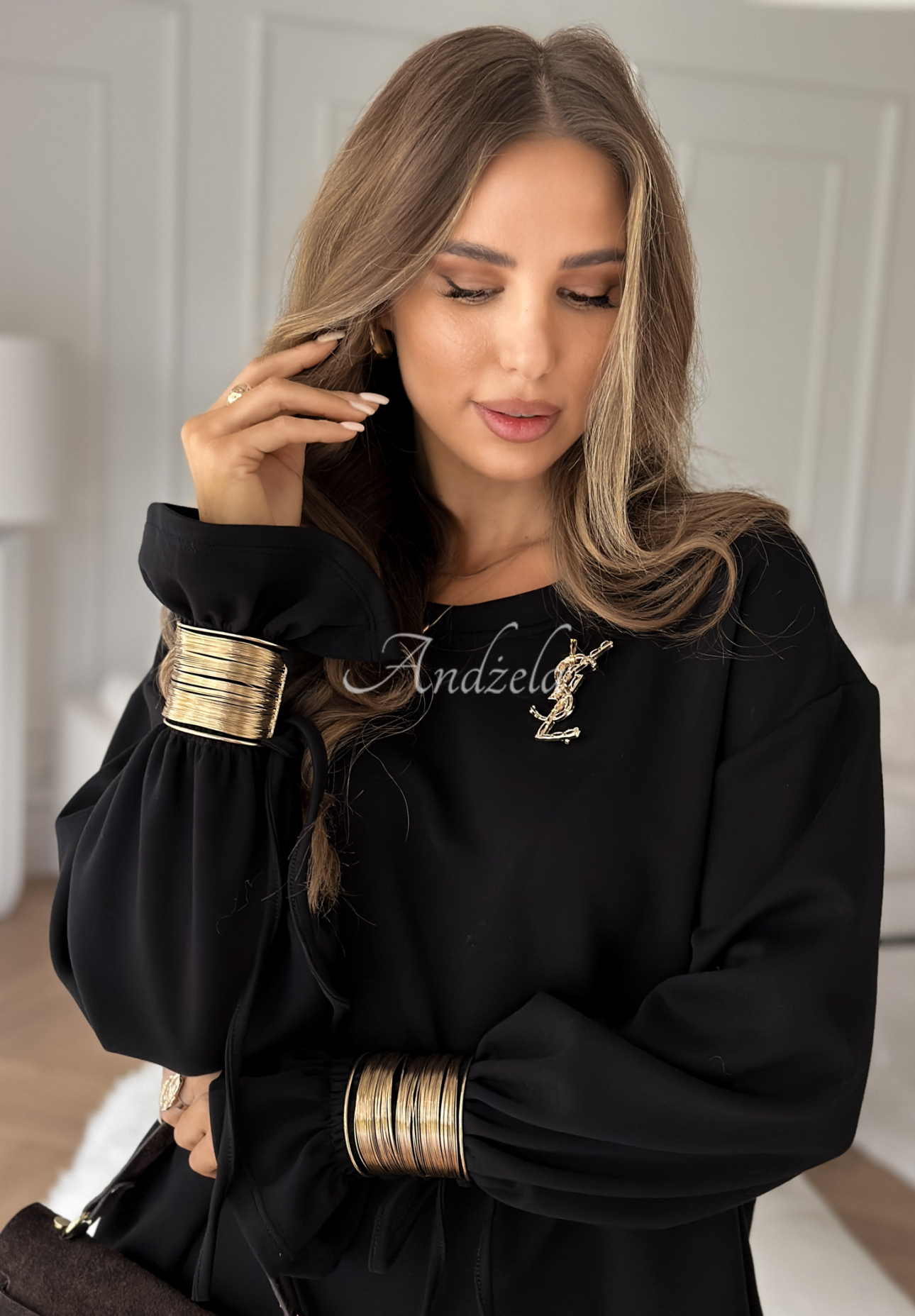 Tepláková súprava s viskózou a náramkami Fit&amp;Glam čierne