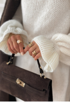 Dlhý Sveter z golfem Soft Hug ecru