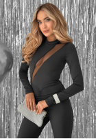 Dlhý dopasowany Overal z wycięciem Not Sure Yet čierne