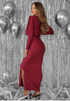 Dopasowana Šaty z marszczeniami Night Of The Year bordová