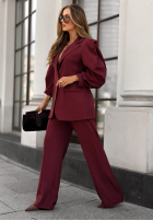 Súprava Sako i Nohavice Too Late To Ask bordová