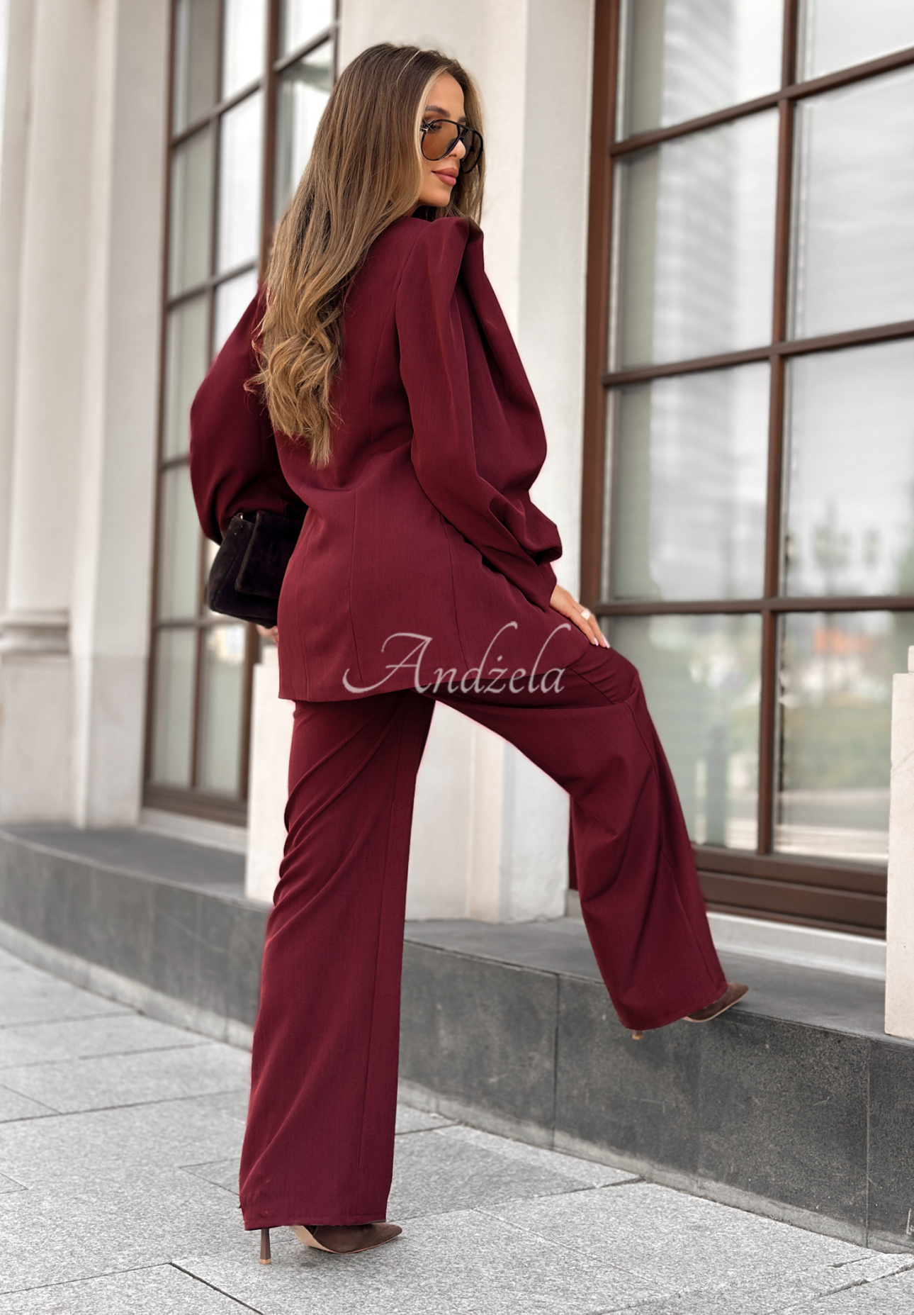 Súprava sako a nohavice Too Late To Ask bordová