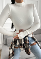 Blúzka longsleeve z półgolfem First Of All ecru
