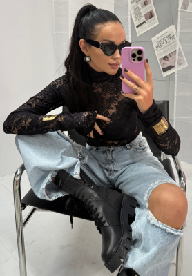 Čipkovaná blúzka z viskózy La Milla I'm Yours čierna