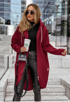 Długa Mikina s kapucňou Peaceful Mind bordová