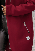 Długa Mikina s kapucňou Peaceful Mind bordová