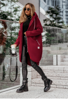 Długa Mikina s kapucňou Peaceful Mind bordová