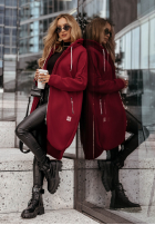 Długa Mikina s kapucňou Peaceful Mind bordová