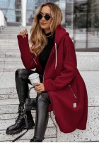 Długa Mikina s kapucňou Peaceful Mind bordová