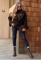 Krótki Kabát West Chicago ciemnoczekoladowy