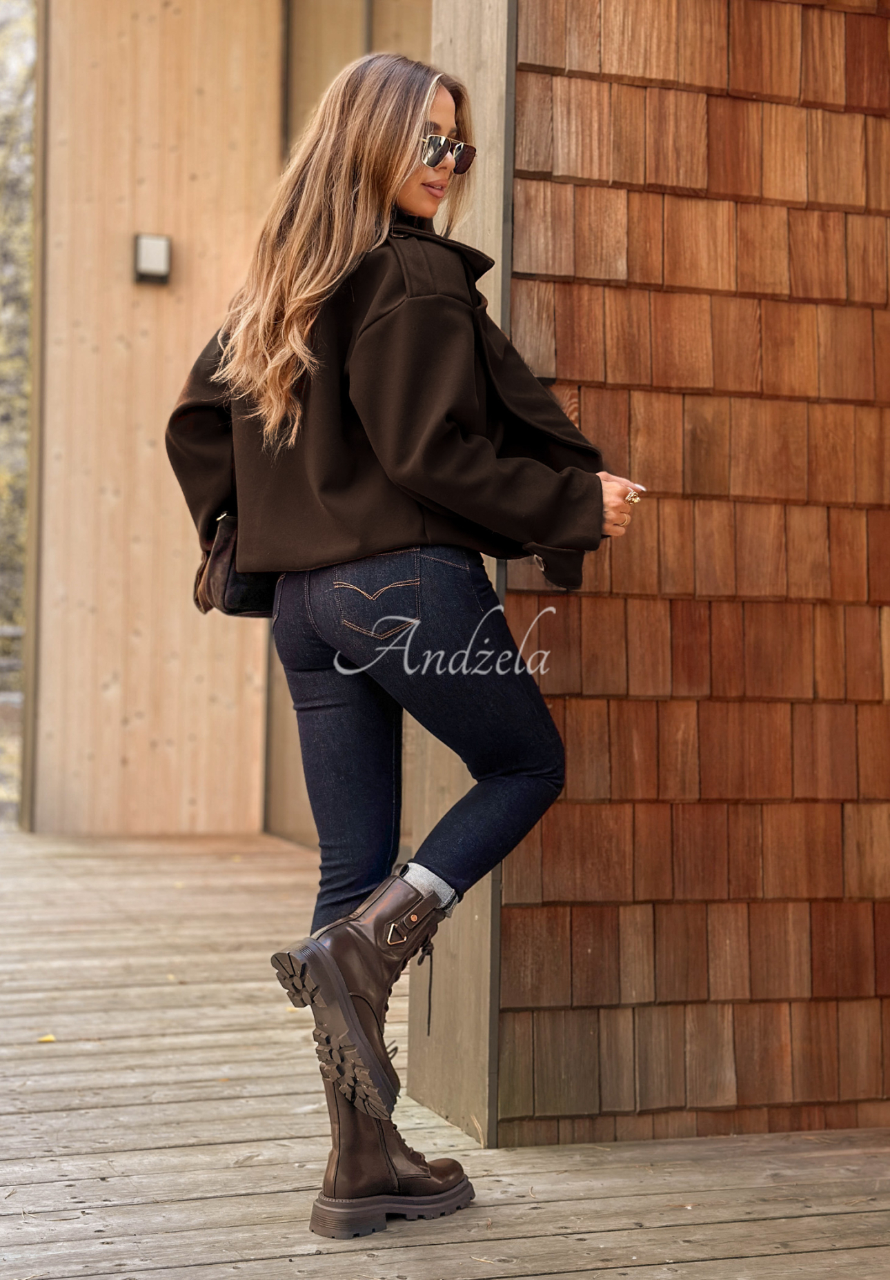 Krátky kabát West Chicago tmavo čokoládový