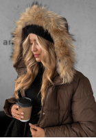 Prešívaná Bunda z futerkiem Autumn Rush čokoládová