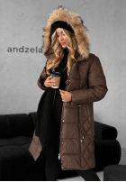 Prešívaná Bunda z futerkiem Autumn Rush čokoládová