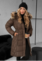 Prešívaná Bunda z futerkiem Autumn Rush čokoládová