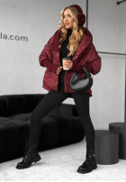 Bunda oversize s kapucňou Sancha bordová