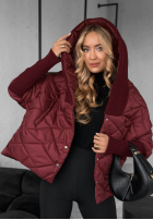 Bunda oversize s kapucňou Sancha bordová