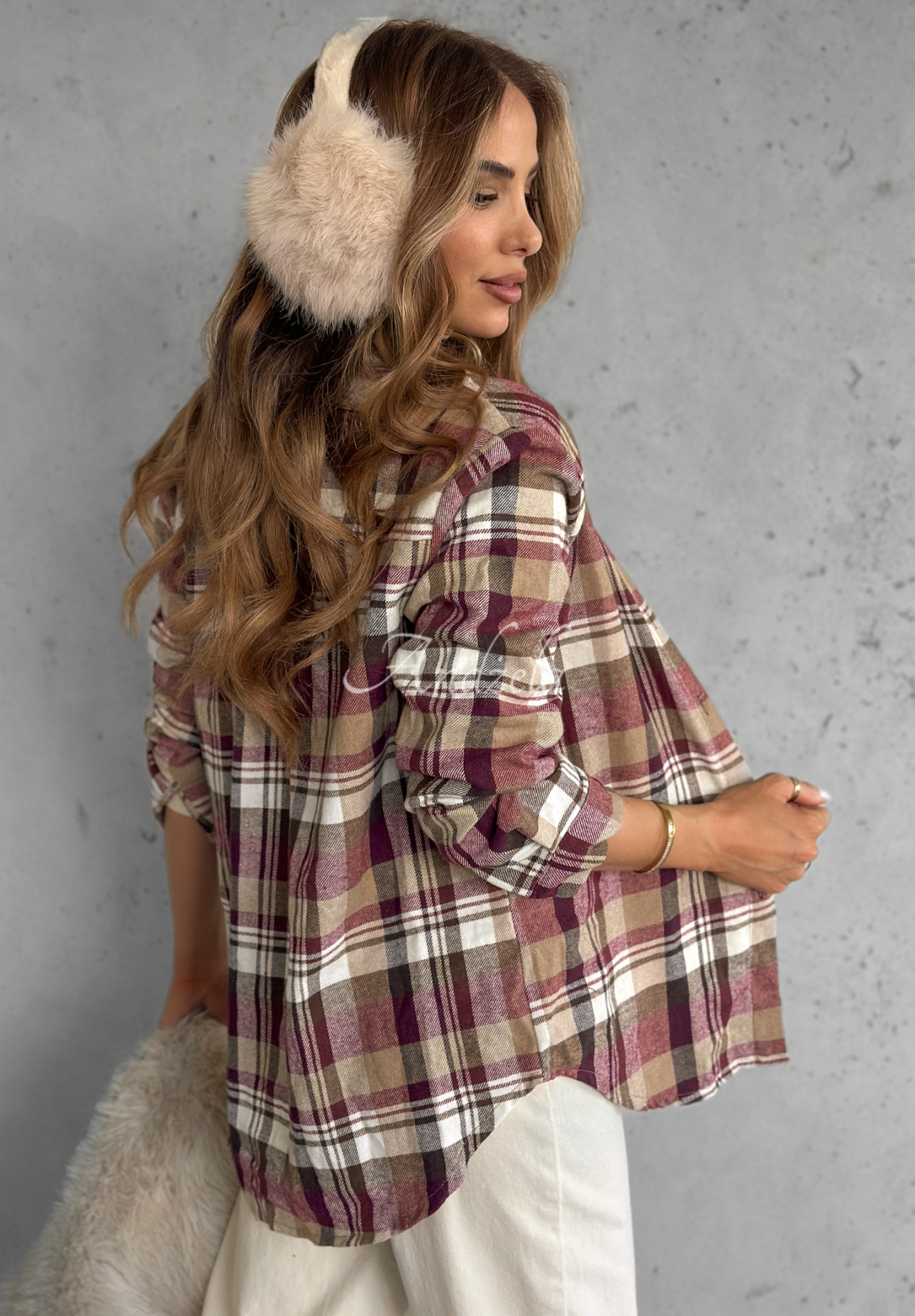 Košeľa s károvaným vzorom Gone Tomorrow bordová