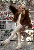 Krátka Bunda futerko Rainy Mood čokoládové