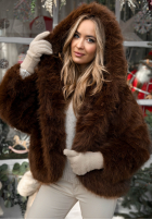 Krátka Bunda futerko Rainy Mood čokoládové