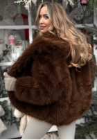 Krátka Bunda futerko Rainy Mood čokoládové