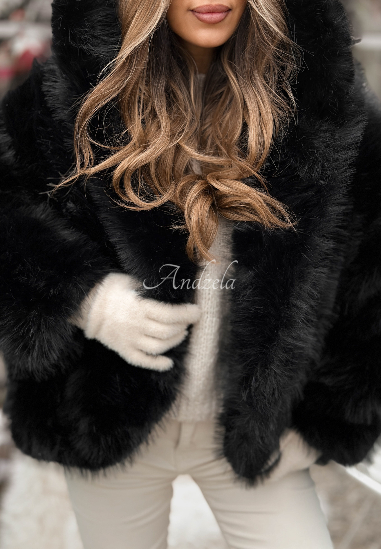 Krátka bunda kožúšok Rainy Mood čierne