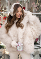 Krátka Bunda futerko Rainy Mood béžové