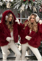 Krátka Bunda futerko Rainy Mood bordové