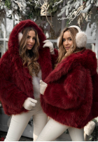 Krátka Bunda futerko Rainy Mood bordové