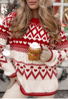 Vzorovaný sweterek Christmas Mission czerwono-Biela