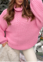 Pleciony Sveter z wełną Winter Is In The Air ružový