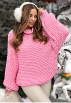 Pleciony Sveter z wełną Winter Is In The Air ružový