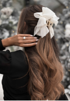 Sponka klamra do włosów z kokardą Belle Tie ecru