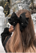 Sponka klamra do włosów z kokardą Velveta čierna