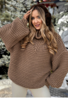 Pleciony Sveter z wełną Winter Is In The Air Mokka