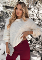 Sveter alpaka z kryształkami Soft And Dazzling ecru