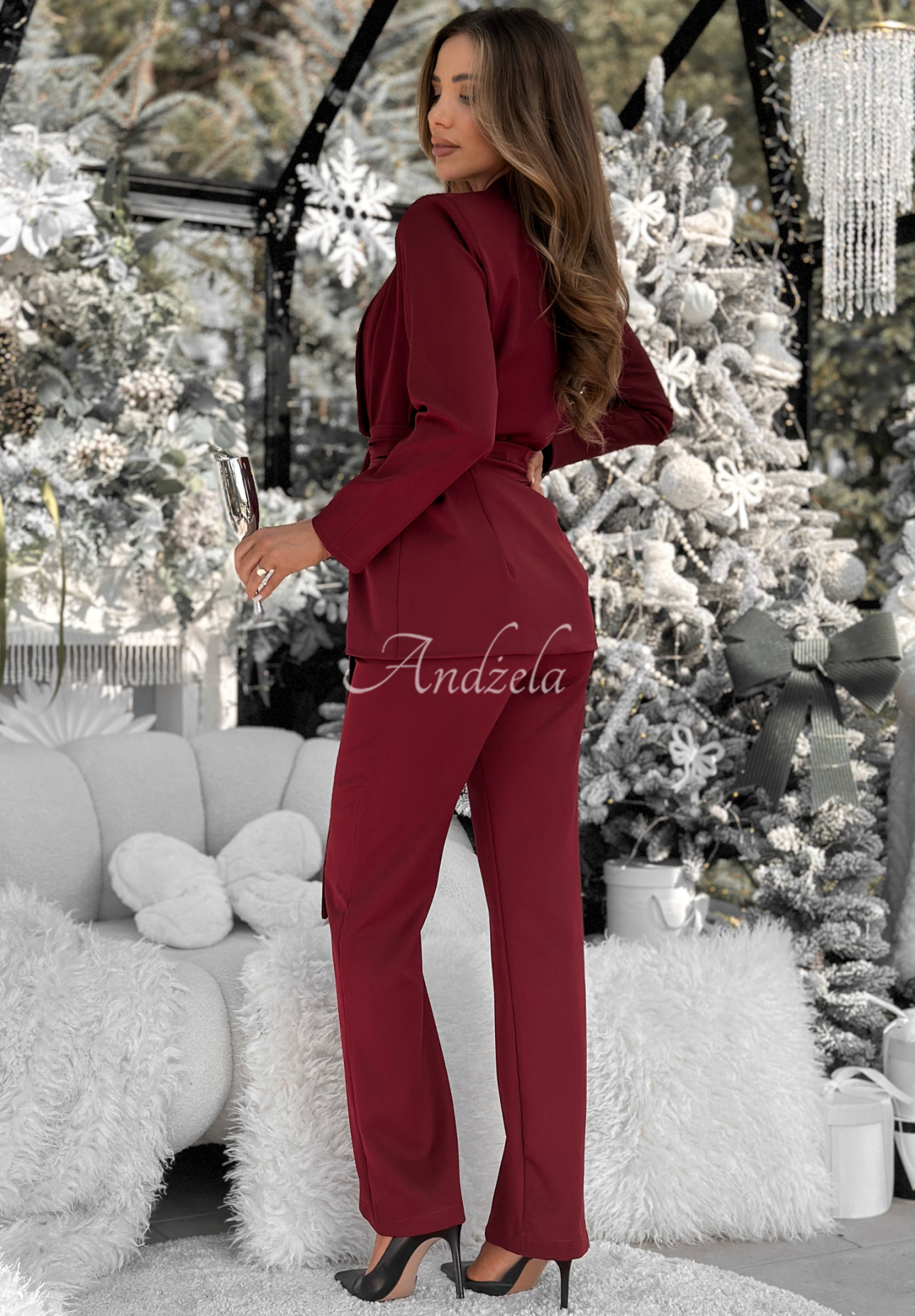 Súprava sako a nohavice Old News bordová