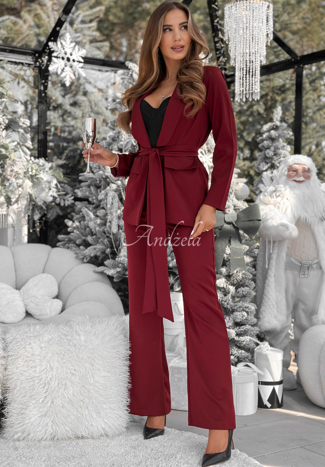 Súprava sako a nohavice Old News bordová