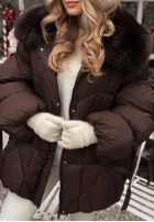 Prešívaná Bunda z futerkiem Cold Without You čokoládová