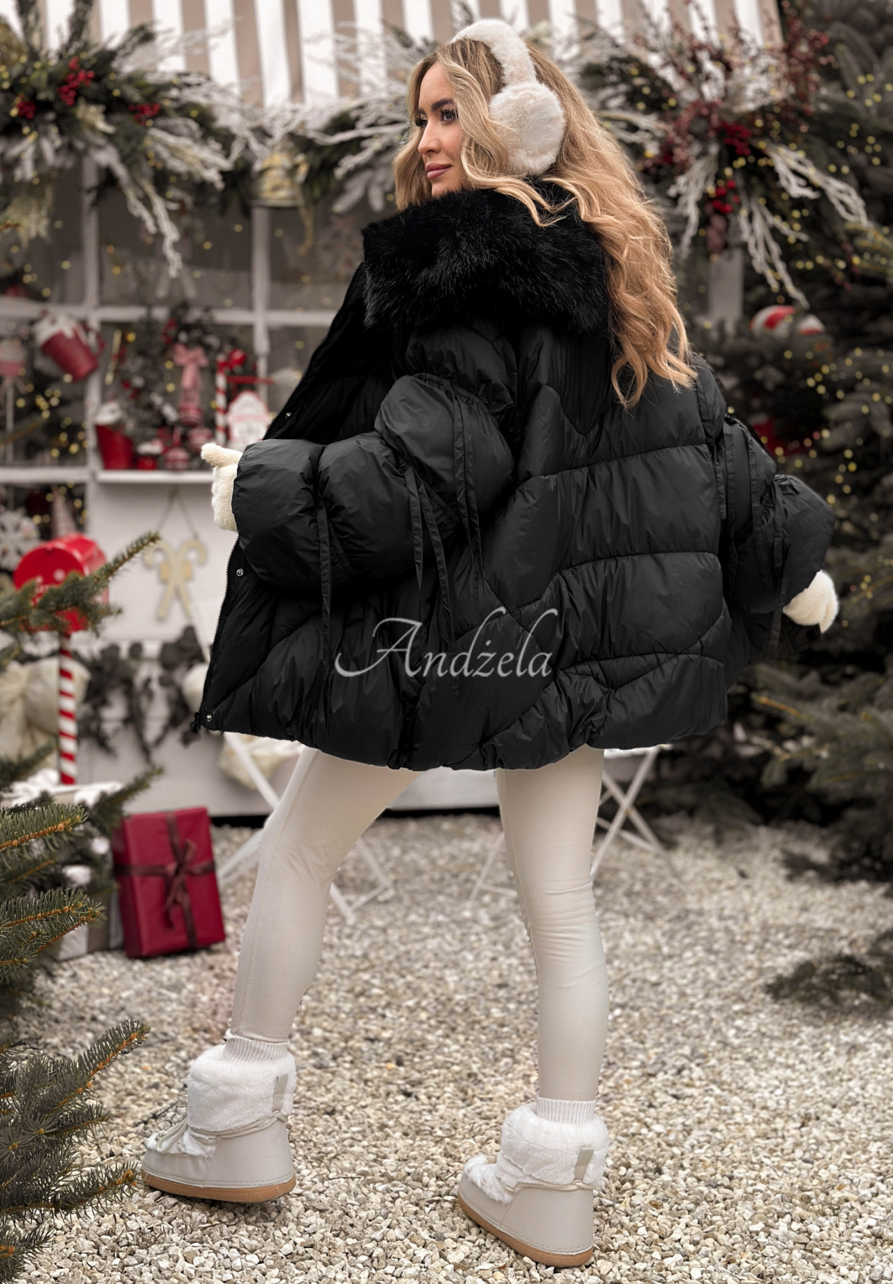 Prešívaná bunda s kožušinou Cold Without You čierna