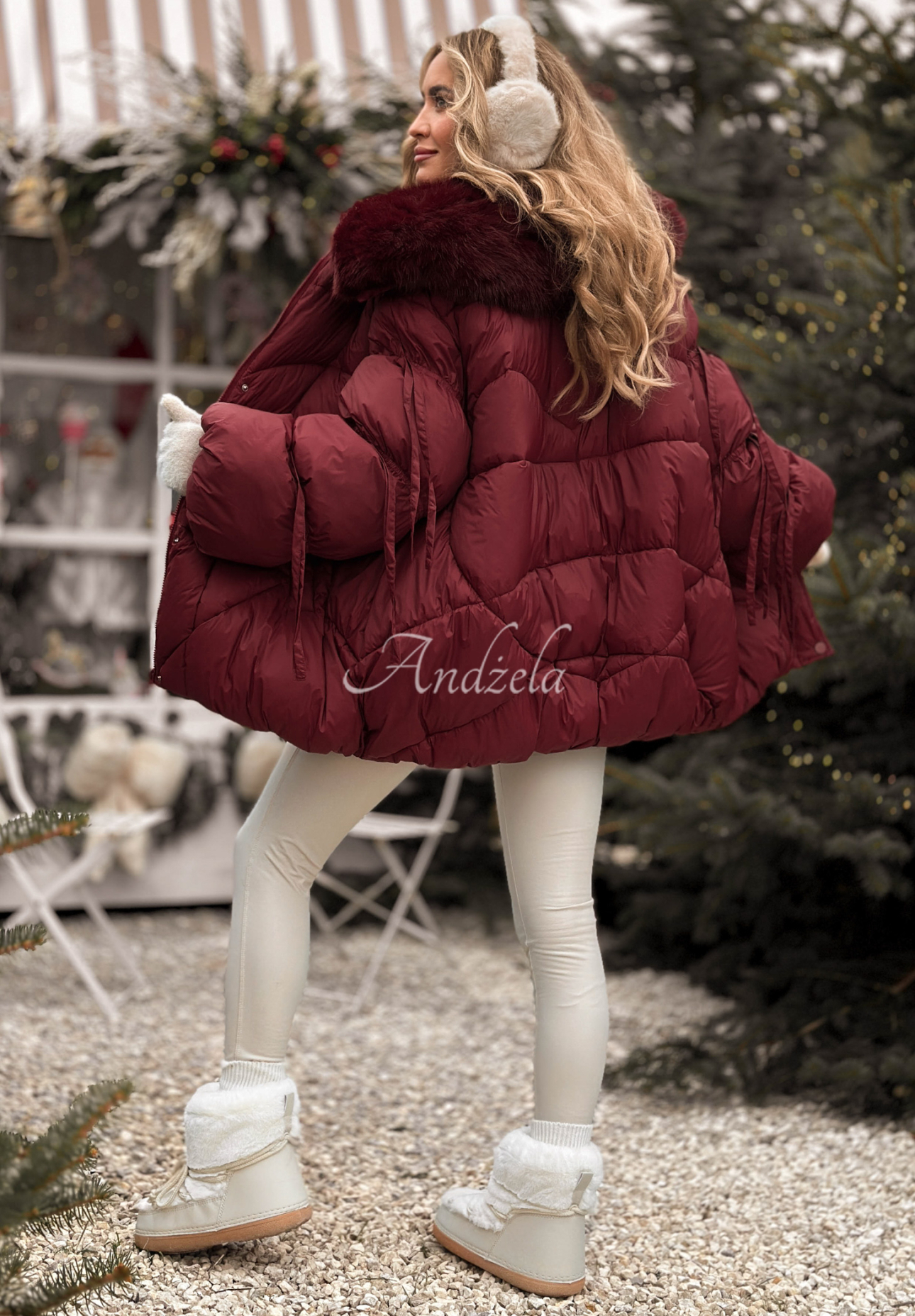 Prešívaná bunda s kožušinou Cold Without You bordová