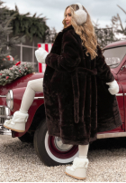 Dlhý Kabát futerko October Chill čokoládový